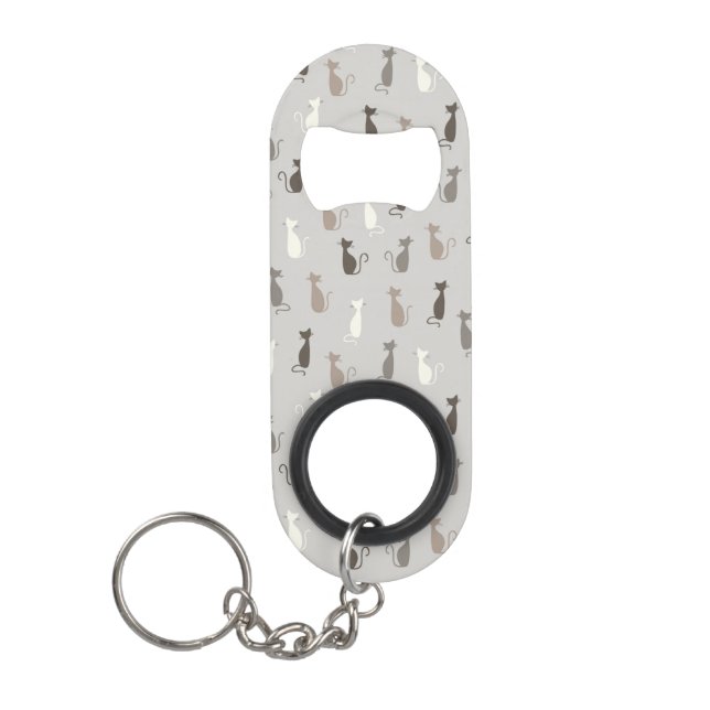 Cats pattern keychain bottle opener (Front)