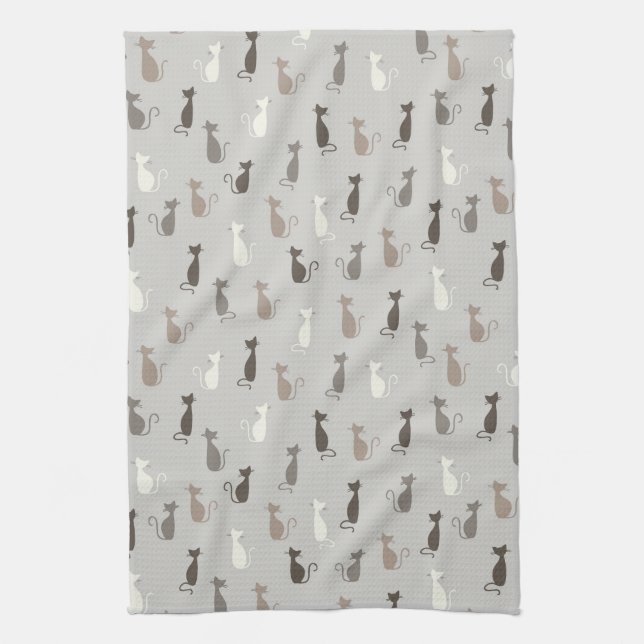 Cats pattern kitchen towel (Vertical)