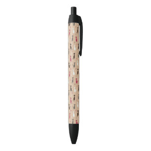 cats Pattern Pink Black Ink Pen