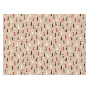 cats Pattern Pink Tablecloth