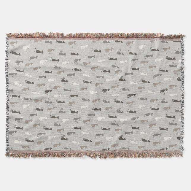 Cats pattern throw blanket (Front)