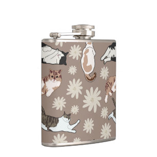 Cats patterns hip flask