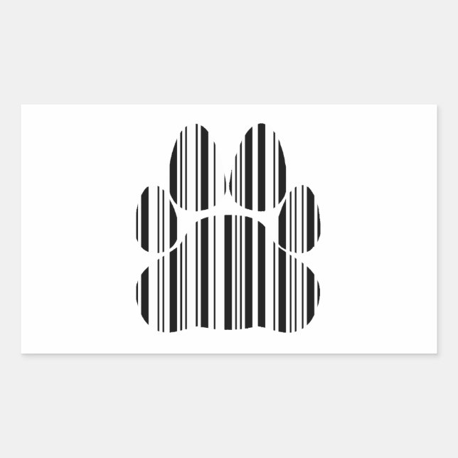 CATS PAW BAR CODE Feline Barcode Print Pattern Sticker (Front)
