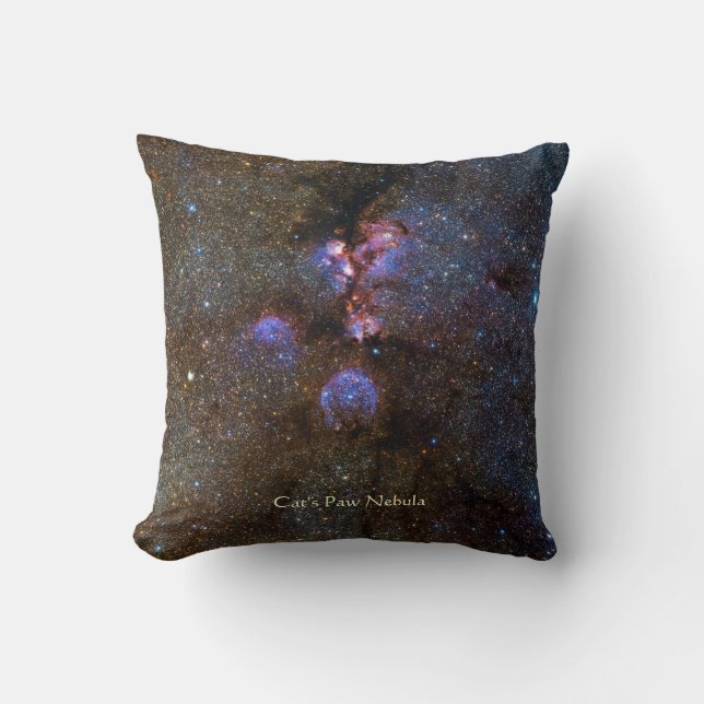 Cats Paw Nebula - NGC 6334 Throw Pillow (Front)