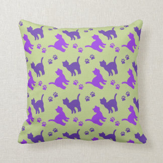 Cats & Paw Prints MoJo Throw Pillow