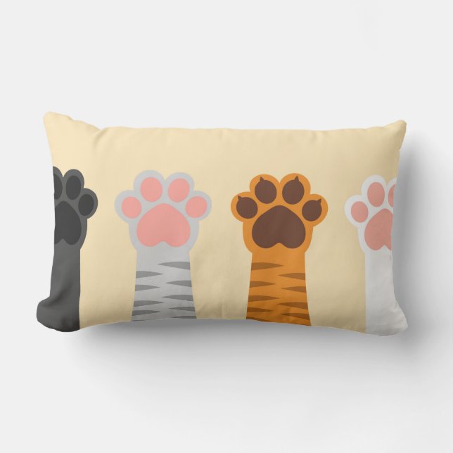 Cats paws up lumbar pillow (Front)