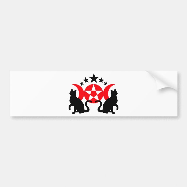Cats Pentagram Bumper Sticker (Front)