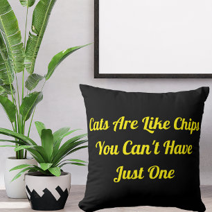 Cats Personalized Funny Cool Funny Pet Quote Black Throw Pillow