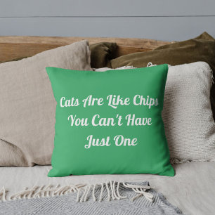 Cats Personalized Funny Cool Pet Quote Sea Green Throw Pillow