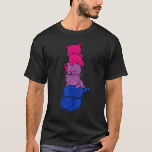 Cats Pile Bisexuality Flag Bisexual Lgbt Pride Mon T-Shirt