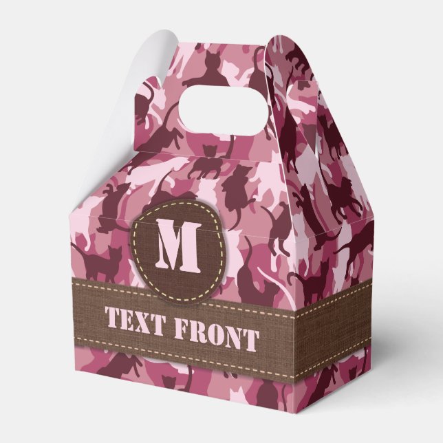 Cats Pink Camouflage Favor Box (Front Side)