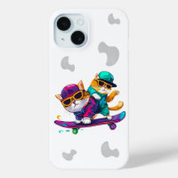 Cats Play Skateboard Wearing Glasses Hip Hop Hat