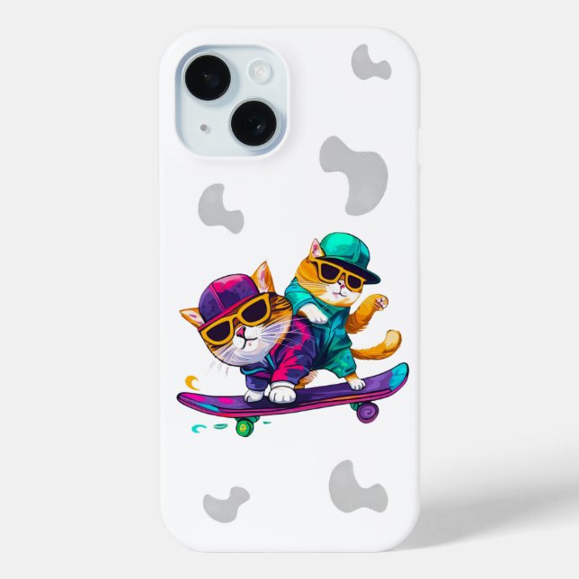 Cats Play Skateboard Wearing Glasses Hip Hop Hat   Case-Mate iPhone Case (Back)