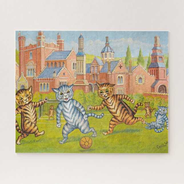 Cats Playing Football by Louis Wain Jigsaw Puzzle (Horizontal)
