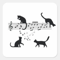 Cats Playing Music Notes