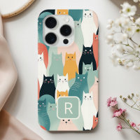 Cats Playing Neutral Pastel Pattern