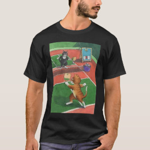 Cats Playing Pickleball Animal Sports T-Shirt