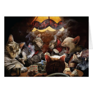Cats playing poker  