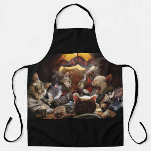 Cats playing poker   apron