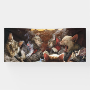 Cats playing poker banner