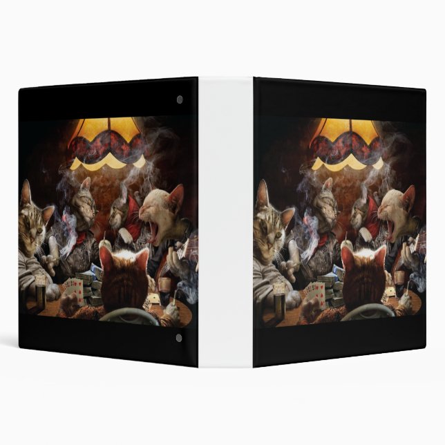 Cats playing poker  binder (Background)