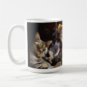 Cats playing poker   coffee mug