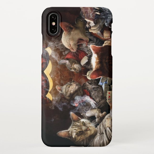 Cats playing poker  iPhone case (Back)