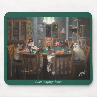 Cats Playing Poker -  Mouse Pad