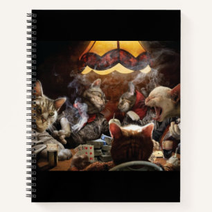 Cats playing poker notebook