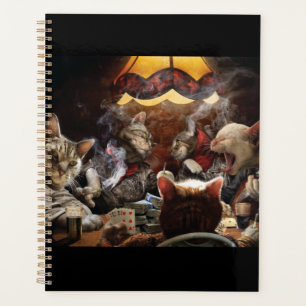 Cats playing poker  planner
