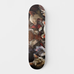 Cats playing poker   skateboard