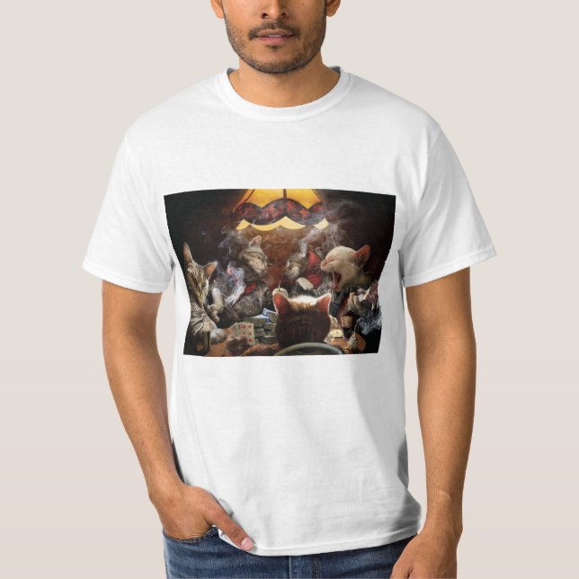 Cats playing poker   T-Shirt (Front)