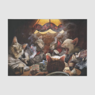 Cats playing poker   tissue paper