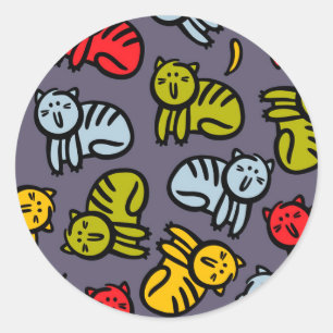 Cats plus bananas classic round sticker