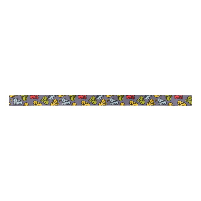 Cats plus bananas satin ribbon (Front)