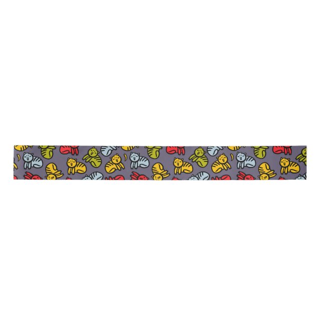 Cats plus bananas satin ribbon (Front)