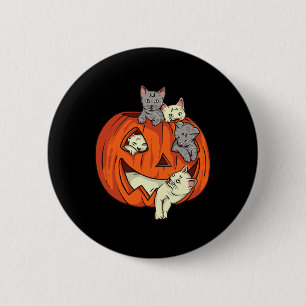 Cats Pumpkin Carved Jack O Lantern Cat Halloween C 2 Inch Round Button