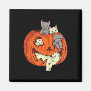 Cats Pumpkin Carved Jack O Lantern Cat Halloween C Magnet