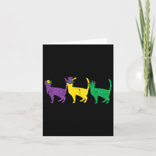 Cats Purple Yellow Green Louisiana Mardi Gras Wome Card
