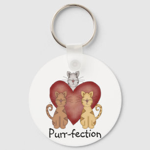 Cats Purr-fection Tshirts and Gifts Keychain
