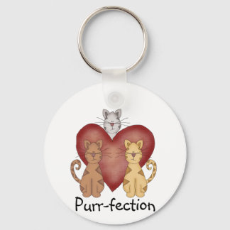 Cats Purr-fection Tshirts and Gifts Keychain