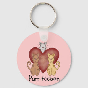 Cats Purr-fection Tshirts and Gifts Keychain