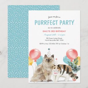 Cats Puurfect Birthday Invitation