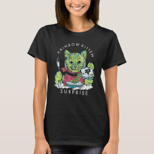 Cats Rainbow Kitten Surprise Cute Eat Retro Animal T-Shirt