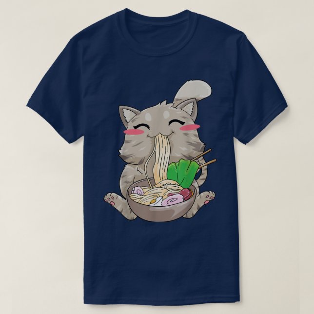 Cats Ramen Kawaii Neko  T-Shirt (Design Front)