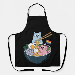 Cats Ramen Rainbow LGBTQ Gay Lesbian Pride Ally Apron