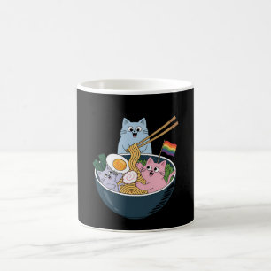 Cats Ramen Rainbow LGBTQ Gay Lesbian Pride Ally Coffee Mug