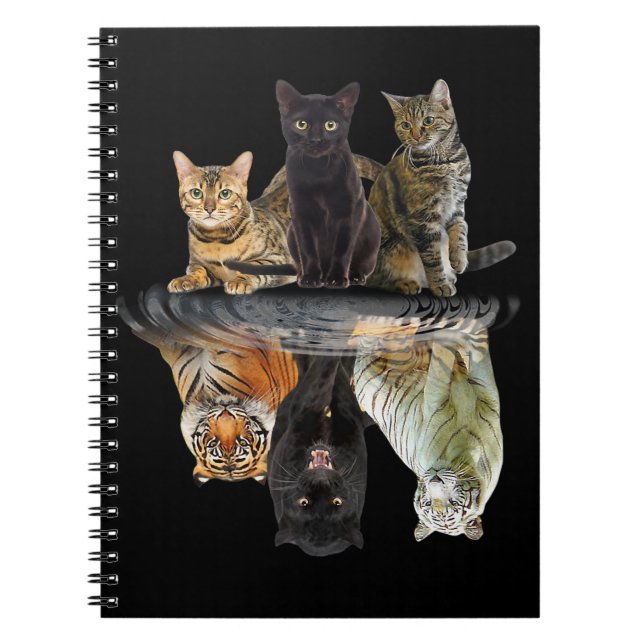 Cats Reflection Friend Cat Lovers Cute Tiger Notebook (Front)
