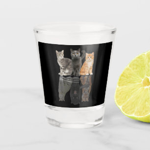 Cats Reflection Mirror Puma Cheetah Tiger Funny Shot Glass