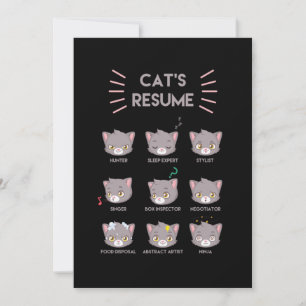 Cats Resume Funny Cat Kittens Owners Feline Mammal Invitation